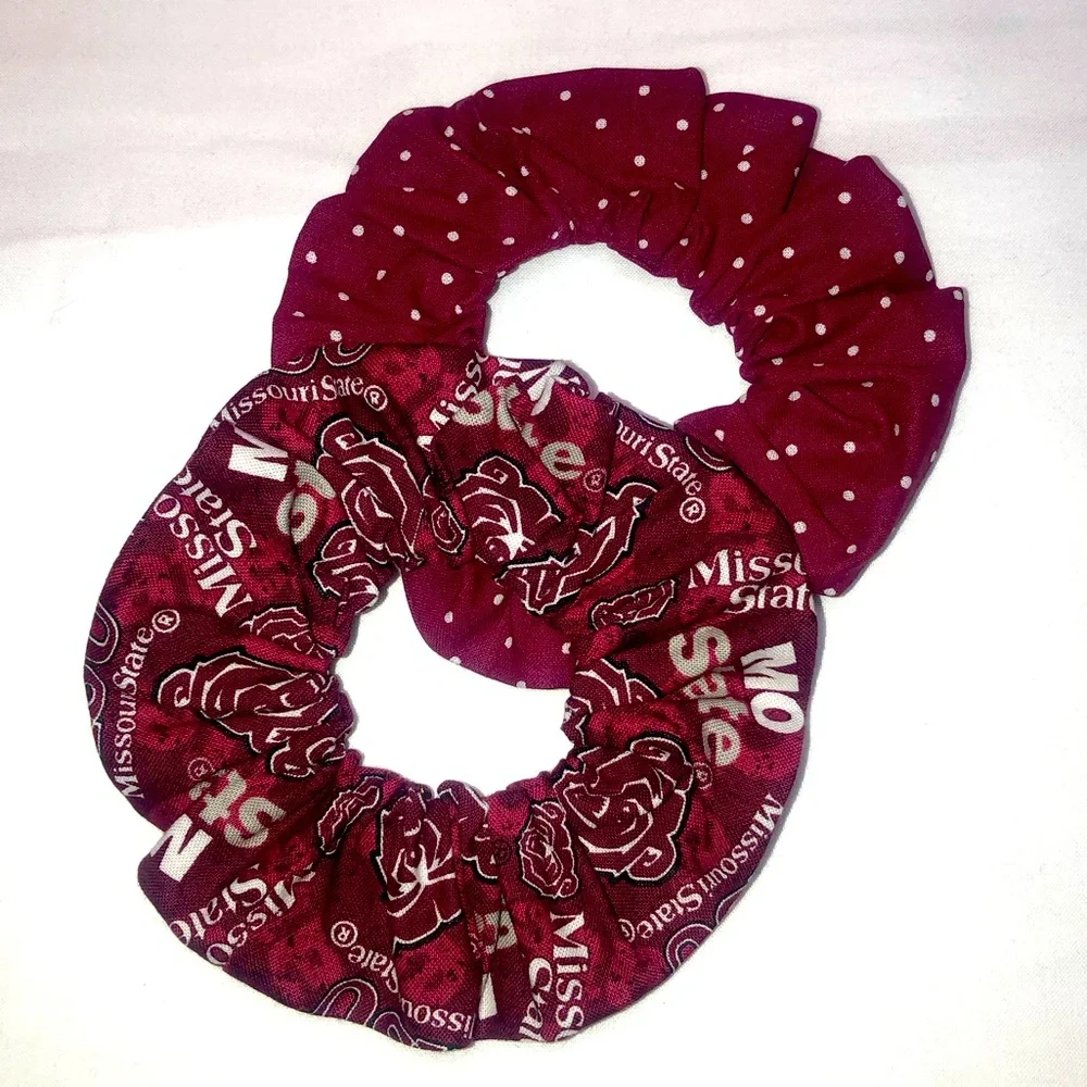 NWT Missouri Mo State Bears Hair Scrunchies Wristbands 2 Pack Made in USA